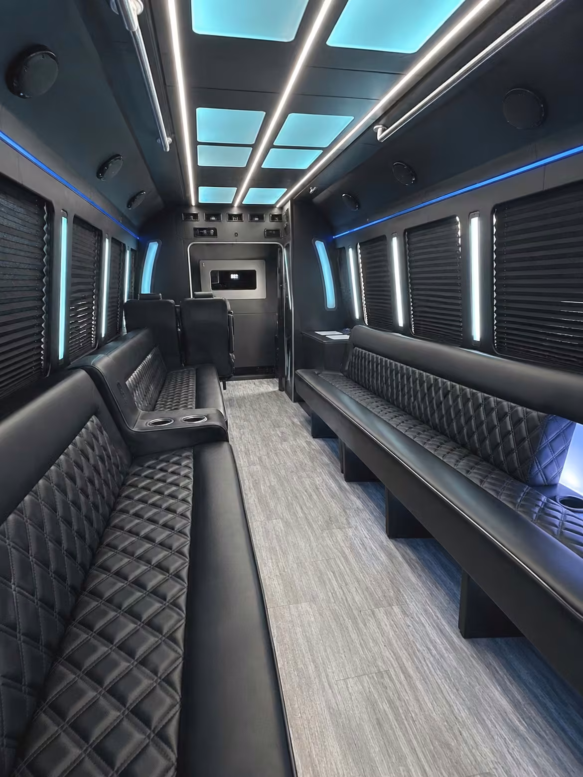 15 passenger party bus interior
