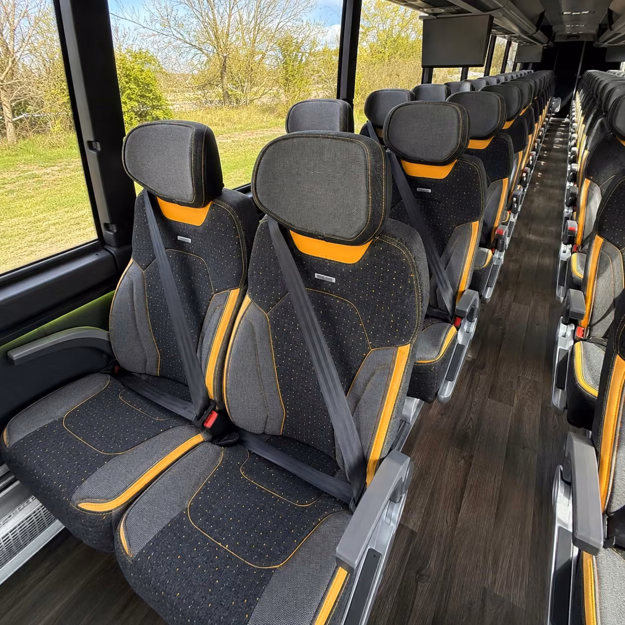 40 56 passenger charter bus inside